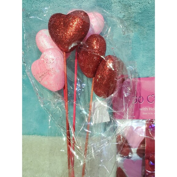 Valentines Day Cello Bags Set And Heart Picks - Picture 2 of 9